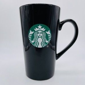 Starbucks Black Green White Mermaid Logo Tall Coffee Mug Cup No Lid 14oz Mint